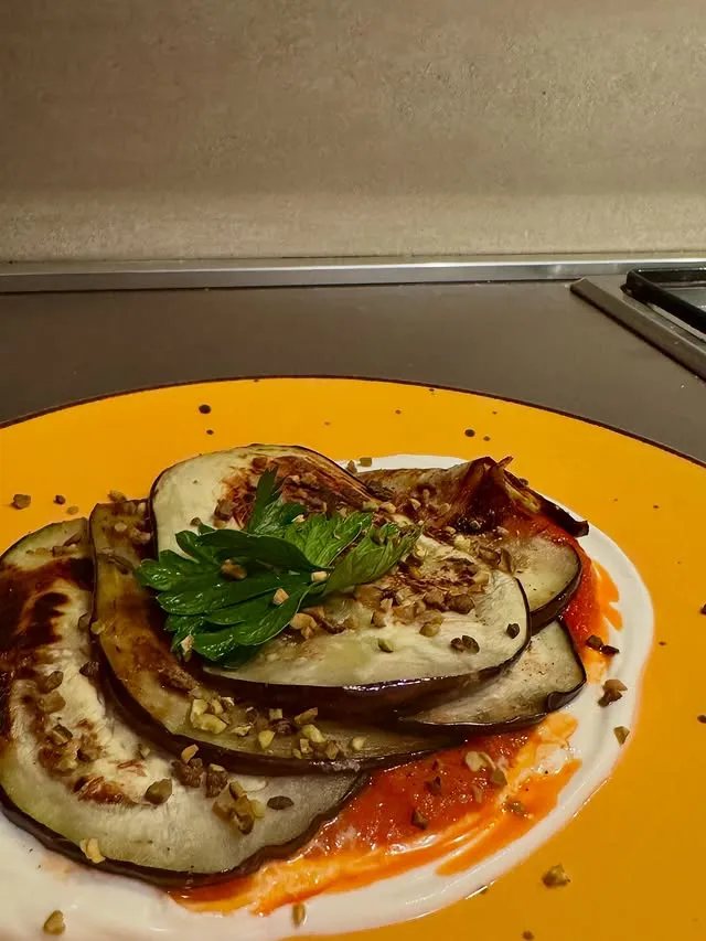 Aubergine, roasted pepper and smoked yogurt